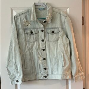 Show Me Your MuMu Light Wash Distressed Jean Jacket